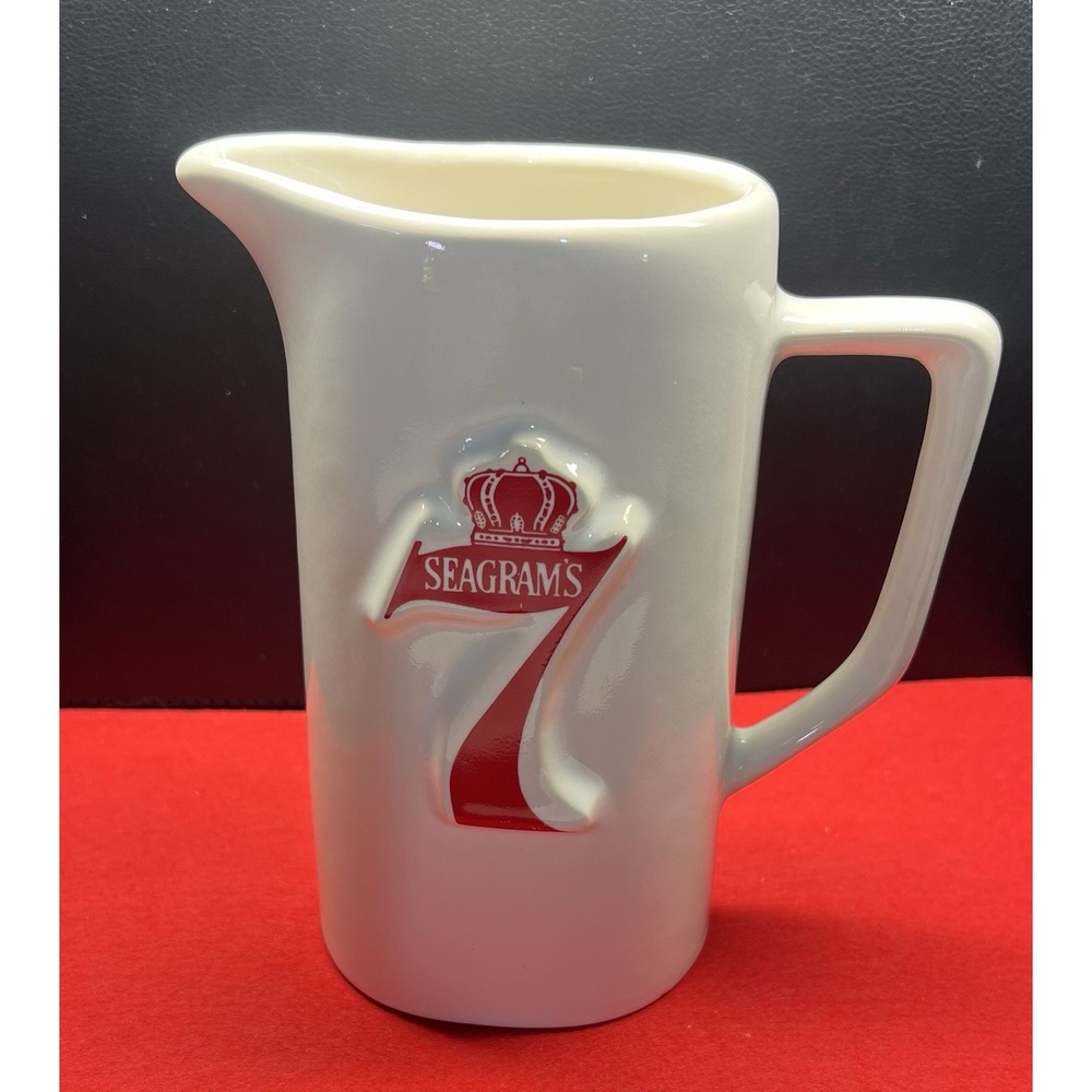 Vintage Seagrams 7 Crown Whiskey Ceramic Bar Pitcher‎